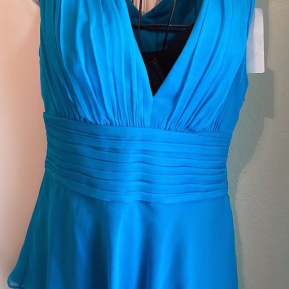 Emilio Pucci Gathered silk and cotton blend chiffon top azure size 8 - Picture 9 of 14